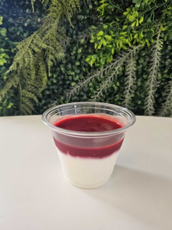 Fromage blanc au coulis de framboise